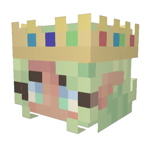Vecinter Minecraft avatar head, 3D render