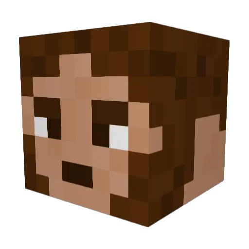 Veck2a Minecraft avatar head, 3D render