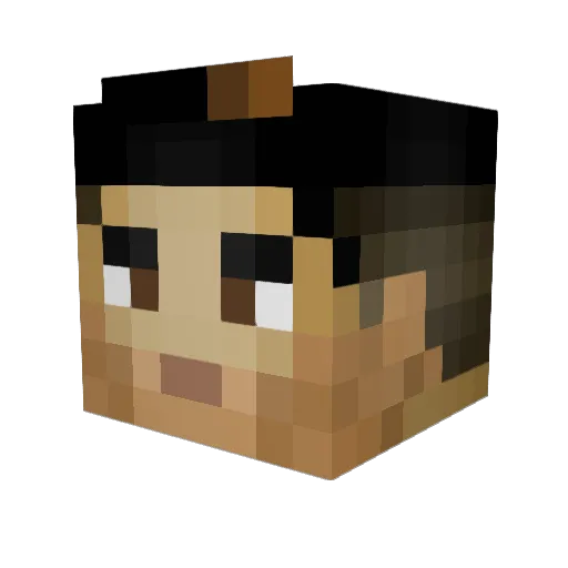 VecoMadeirudo Minecraft avatar head, 3D render