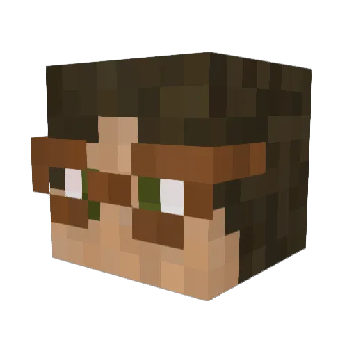 Vecromm Minecraft avatar head, 3D render