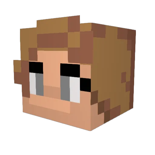 Vedagirl Minecraft avatar head, 3D render
