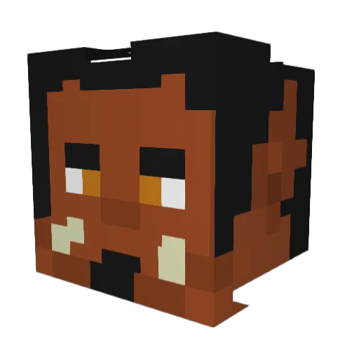 Vedged Minecraft avatar head, 3D render