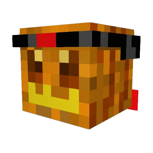 VeeBa Minecraft avatar head, 3D render