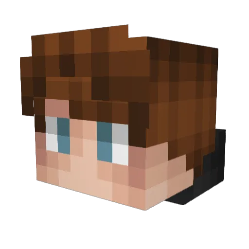 VeefON Minecraft avatar head, 3D render