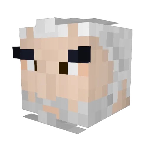 Veeggu Minecraft avatar head, 3D render