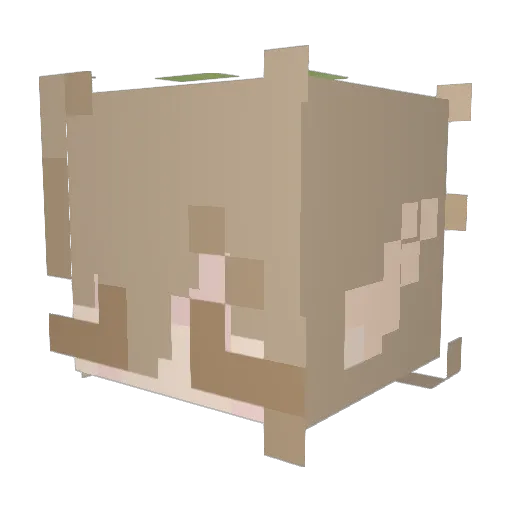 Veekaii Minecraft avatar head, 3D render