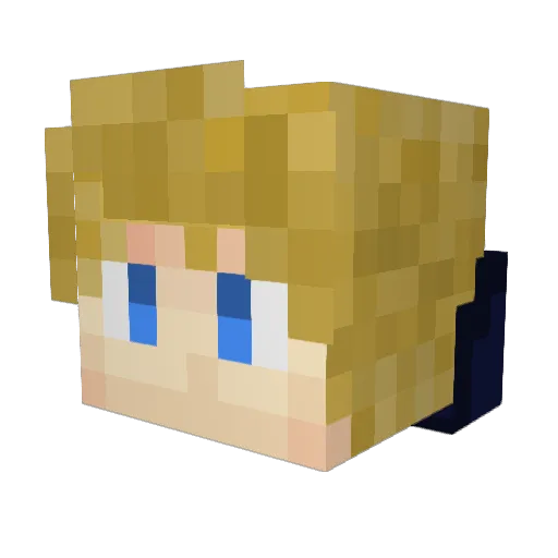 Veenn Minecraft avatar head, 3D render