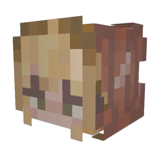 Veequente Minecraft avatar head, 3D render