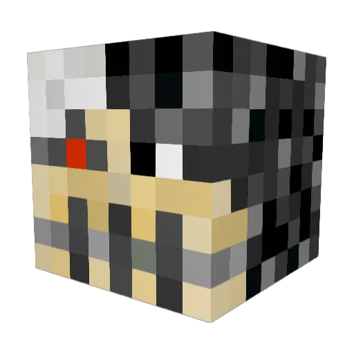 Vegamane Minecraft avatar head, 3D render