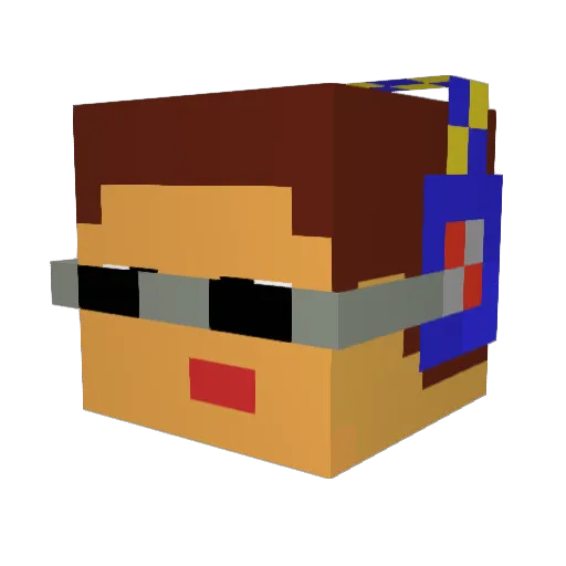 VeganAF Minecraft avatar head, 3D render