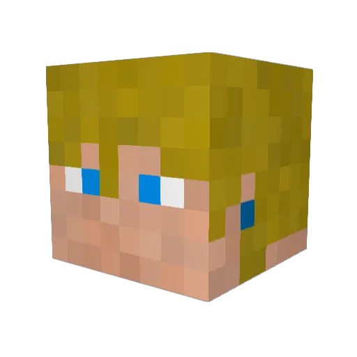 Vegangames Minecraft avatar head, 3D render
