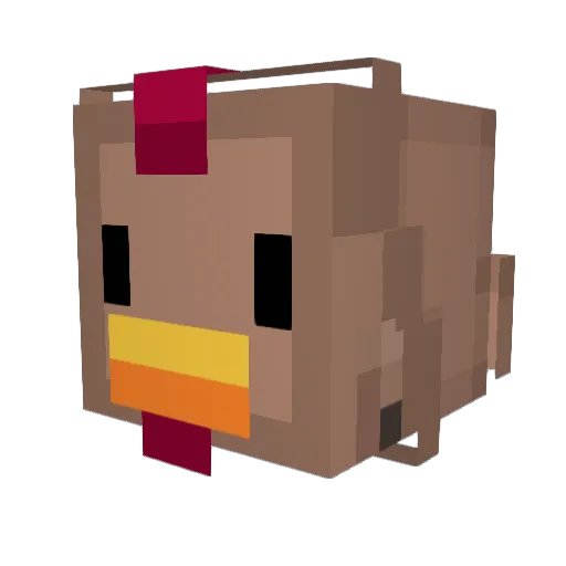 Veganilla Minecraft avatar head, 3D render