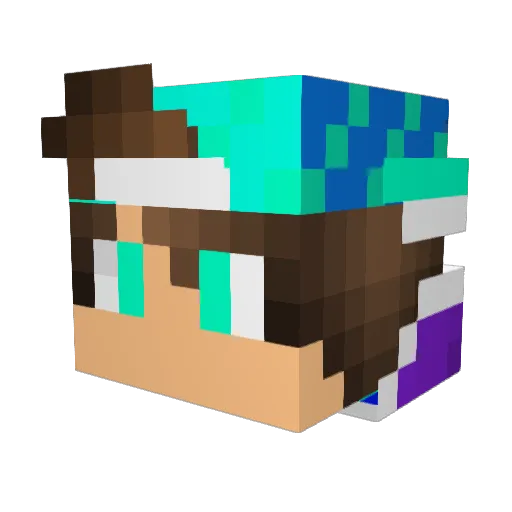 VegasPlayz Minecraft avatar head, 3D render
