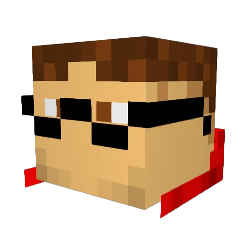 Vegeo Minecraft avatar head, 3D render