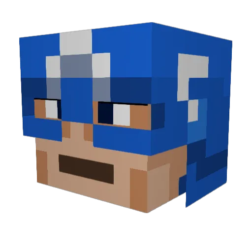 VegetaSSJ9 Minecraft avatar head, 3D render