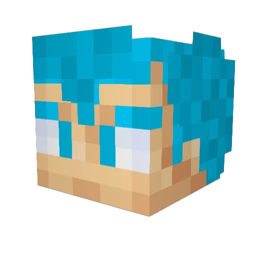 VegetaSon Minecraft avatar head, 3D render