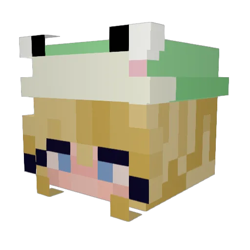 VegetableGarden Minecraft avatar head, 3D render