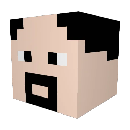 Vegetableslayer Minecraft avatar head, 3D render