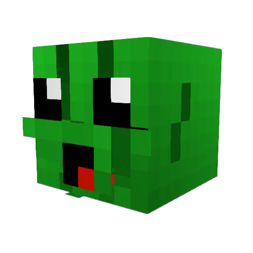 Vegetabless Minecraft avatar head, 3D render