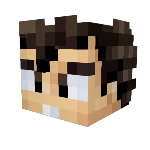 Vegete777 Minecraft avatar head, 3D render