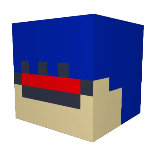 Vegettix Minecraft avatar head, 3D render