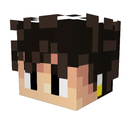 VegettoDBZ Minecraft avatar head, 3D render
