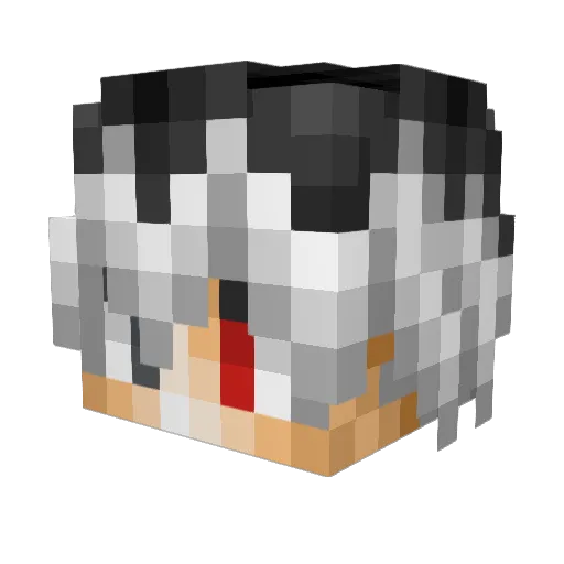 Vegetto_Blue Minecraft avatar head, 3D render