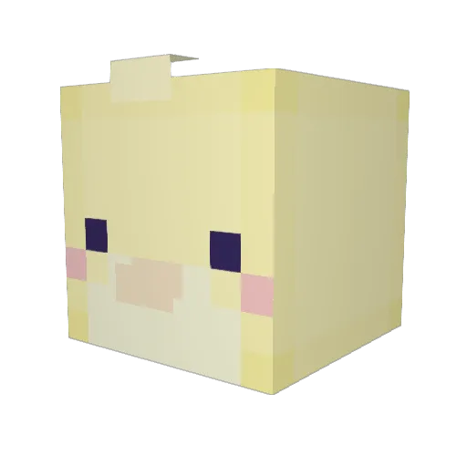 VeggieBudgie Minecraft avatar head, 3D render