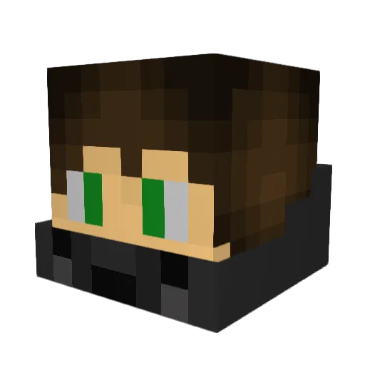 VegiBo Minecraft avatar head, 3D render