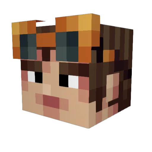 Vegnus Minecraft avatar head, 3D render