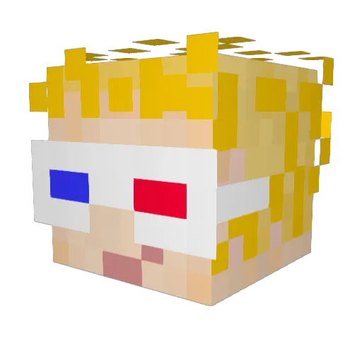Vegurdur Minecraft avatar head, 3D render