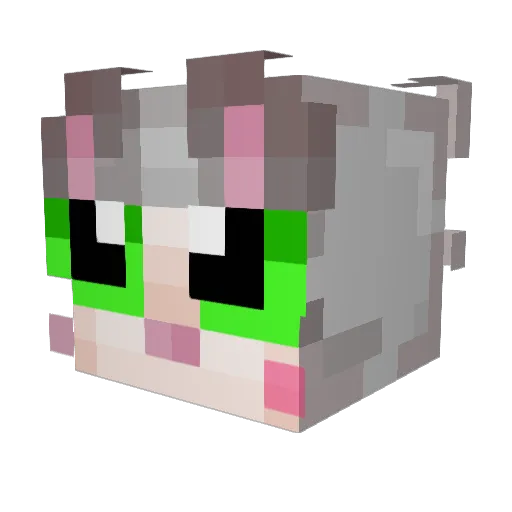 Veguslights Minecraft avatar head, 3D render