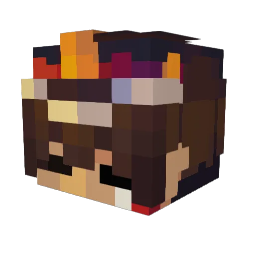 Vehx Minecraft avatar head, 3D render