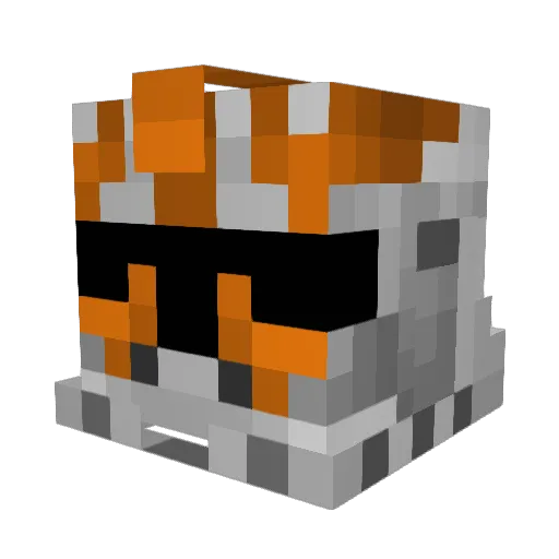 Veintiocho Minecraft avatar head, 3D render