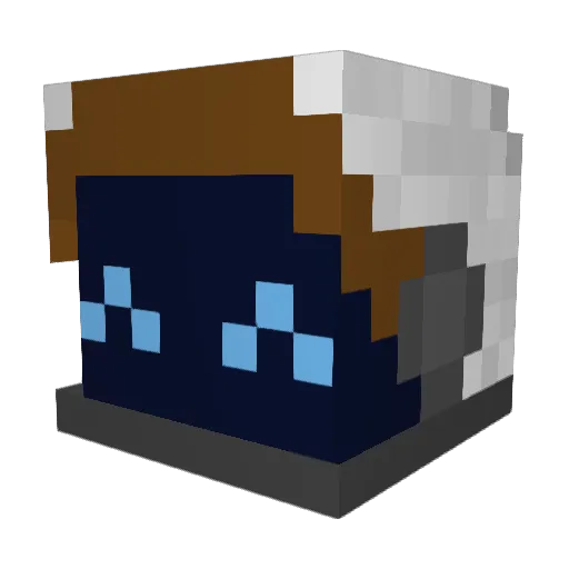 Veknomas Minecraft avatar head, 3D render