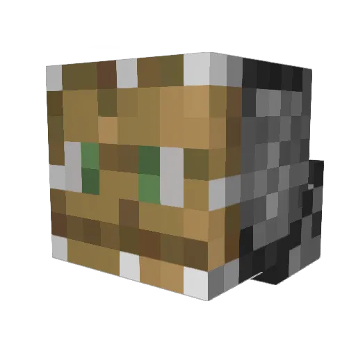 VekzGhL Minecraft avatar head, 3D render
