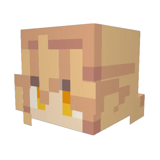 Velafalls Minecraft avatar head, 3D render