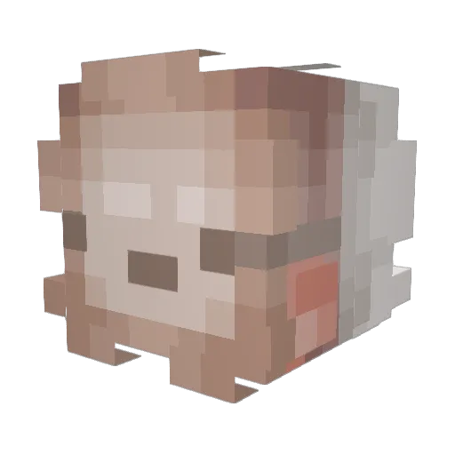 Velared Minecraft avatar head, 3D render