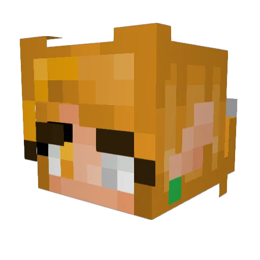 Velarria_ Minecraft avatar head, 3D render