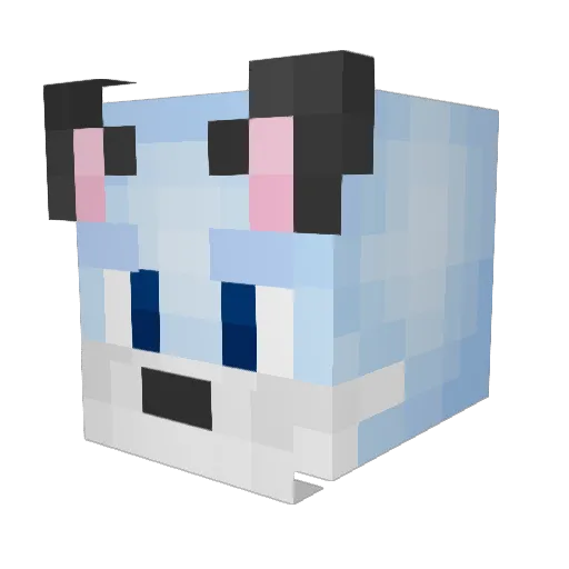 Velcky Minecraft avatar head, 3D render