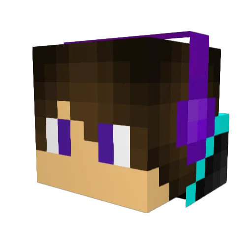 Velcome Minecraft avatar head, 3D render
