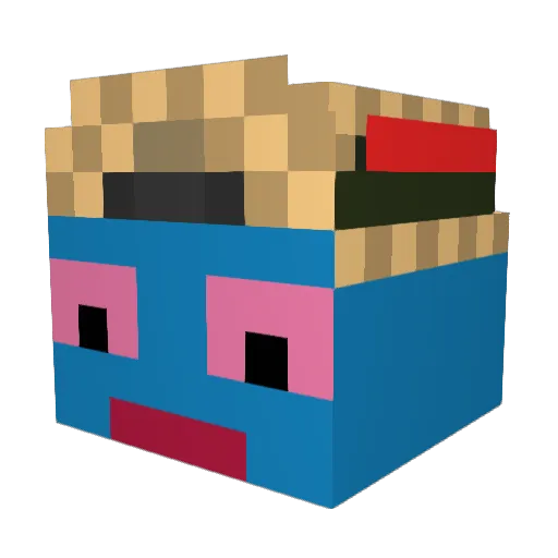 VeldCas Minecraft avatar head, 3D render