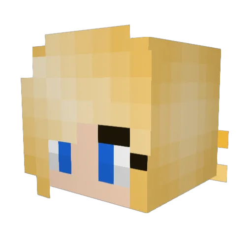 Velessiaa Minecraft avatar head, 3D render