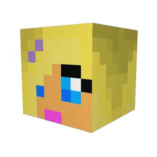 Velissia Minecraft avatar head, 3D render