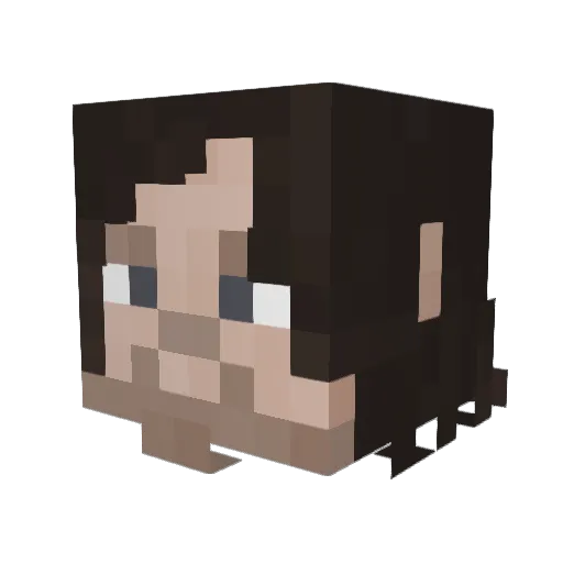 Vellikai Minecraft avatar head, 3D render