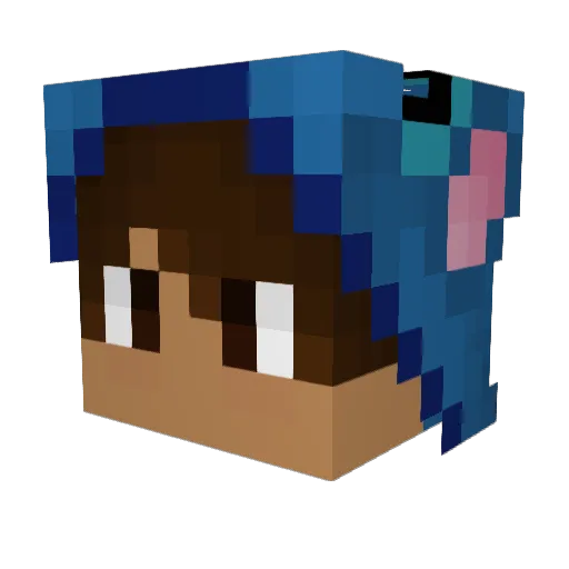 VellixYT Minecraft avatar head, 3D render