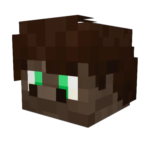 Velocie Minecraft avatar head, 3D render