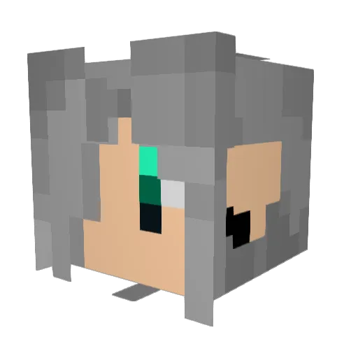 Velocirapist Minecraft avatar head, 3D render