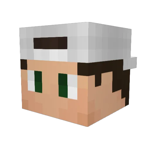 Velosoo Minecraft avatar head, 3D render