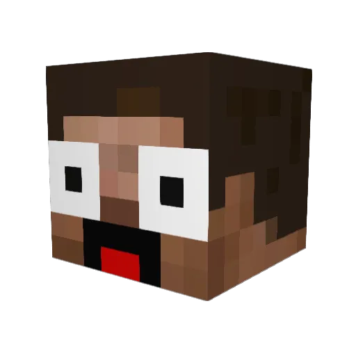 Velosss Minecraft avatar head, 3D render